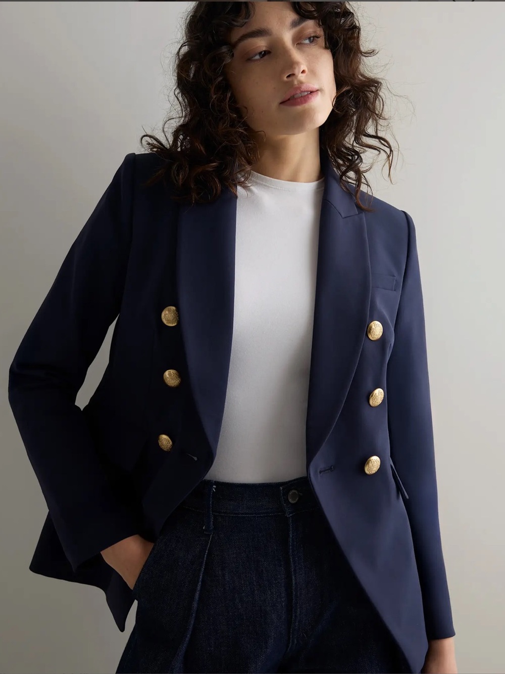 NWT Quince Scuba Captain's Convertible Blazer Navy Blue M Nautical Classic - Picture 5 of 11